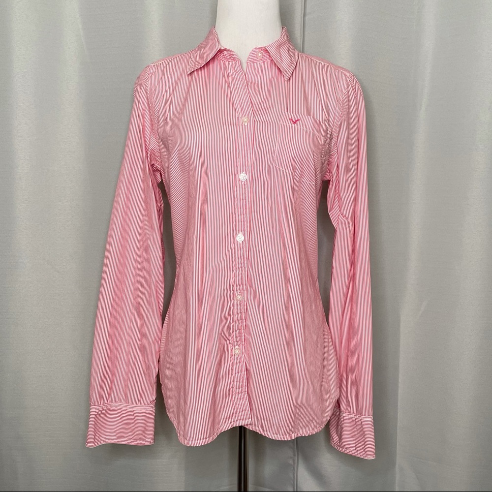 AEO pinstripe Oxford shirt